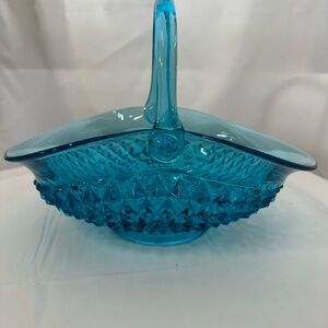 Tiara Turquoise Glass Basket